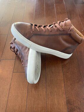 MASSIMO DUTTI - Men's High Top Leather Sneaker Boots